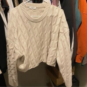 Barbour Women's Cream Cable Knit Sweater
